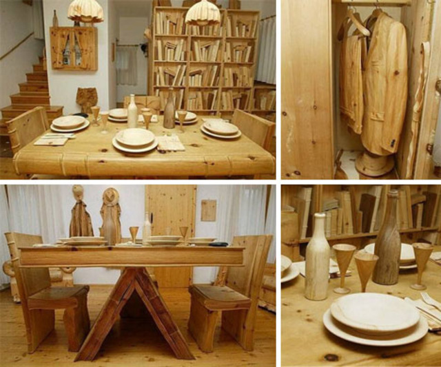 Livio DeMarchi wooden object sculptures