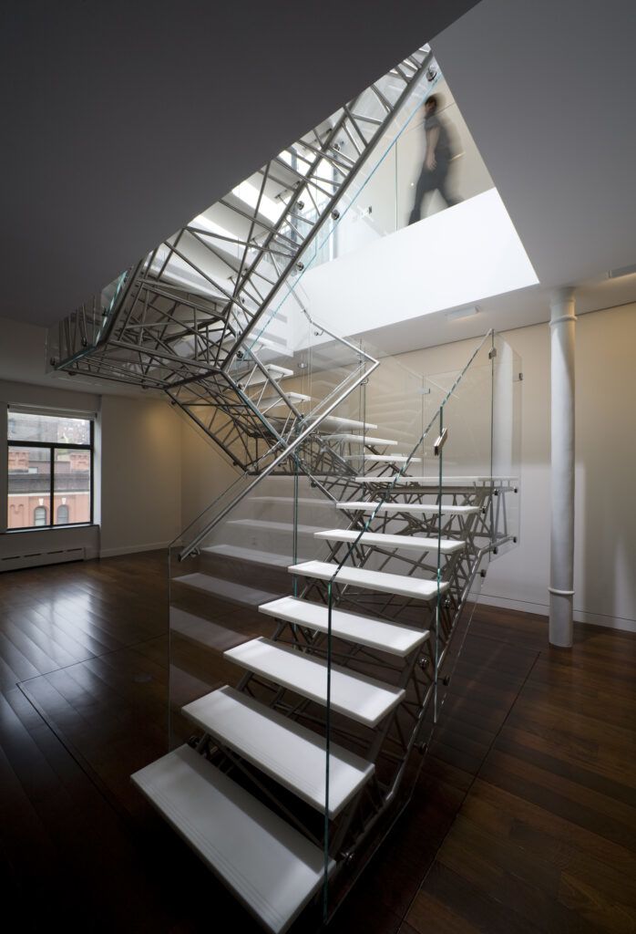 Genetic Stair metal and glass staircase