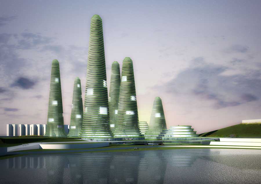 Vertical greenery city design