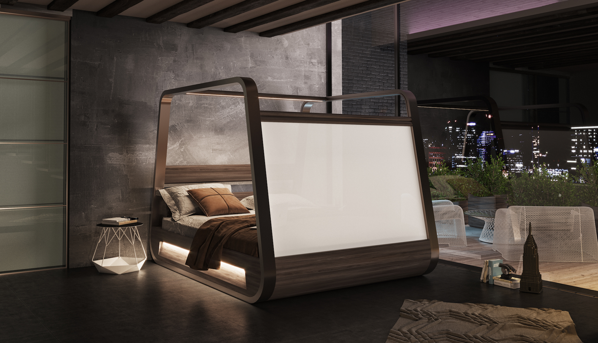 High-Tech Smart Bed with Built-In TV | Designs & Ideas on Dornob