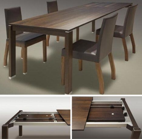 all wood extending dining table