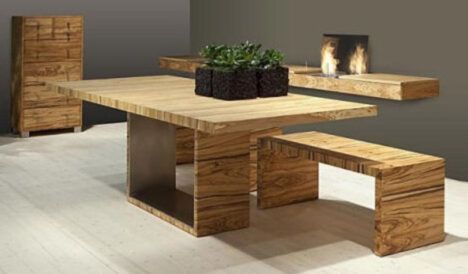 all wood modern dining table