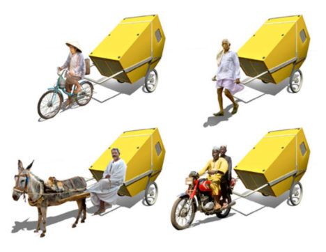 Mobile Shelter Can Be Pulled by a Bike