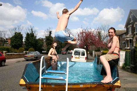 recycled dumpster swimming pool