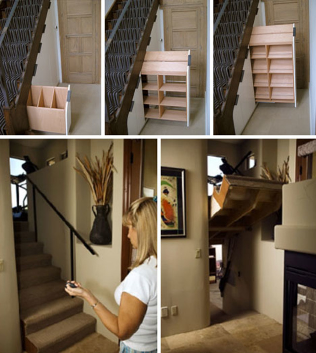 Staircase with a hidden passageway