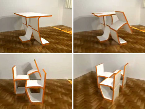 transforming convertible table chairs