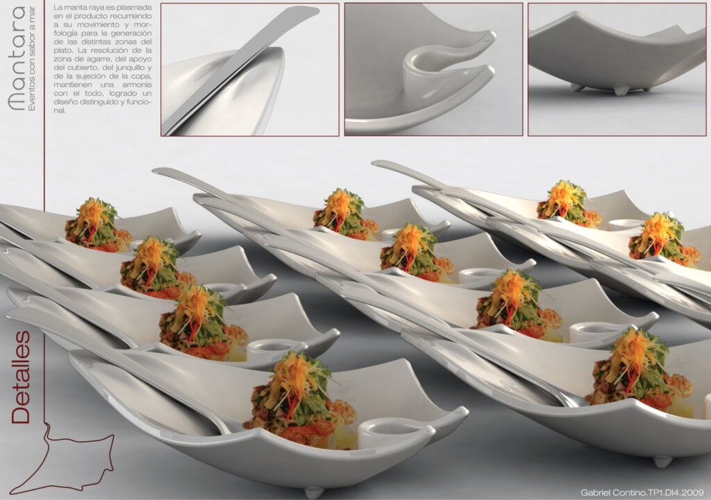 Mantara manta ray inspired plate food serving