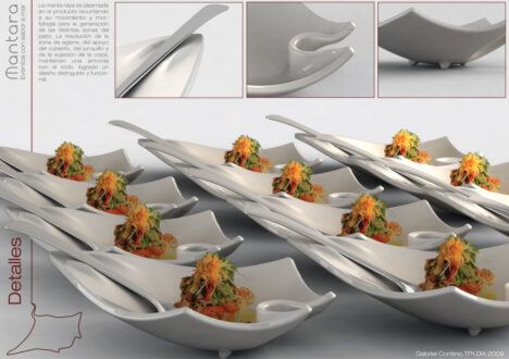 Mantara manta ray inspired plate food serving