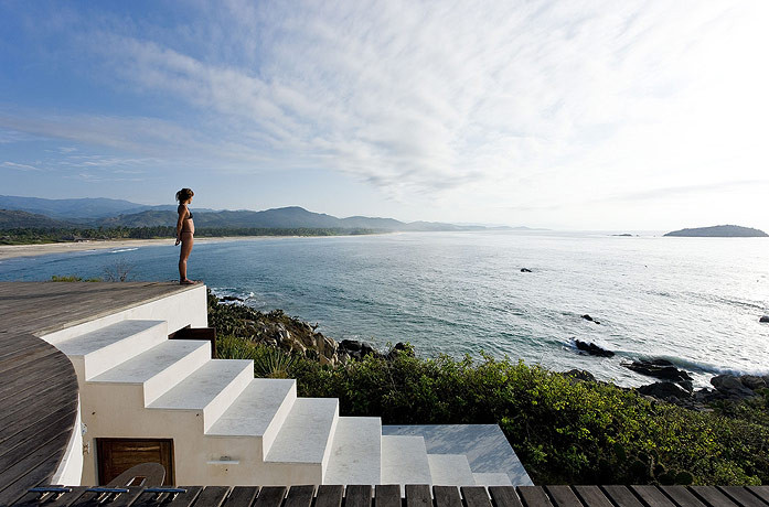 Universe Beach House rooftop pool stairs