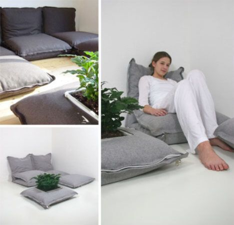 zip together modular floor pillows