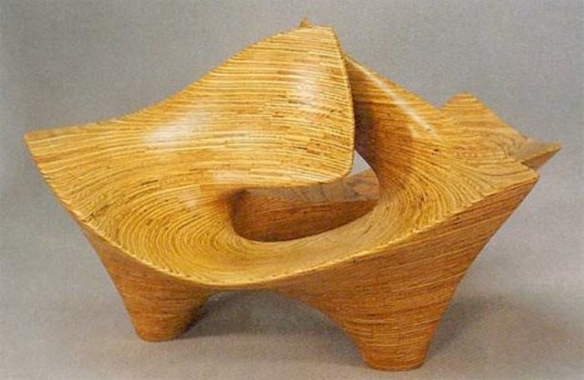 Solid wood carved chair art