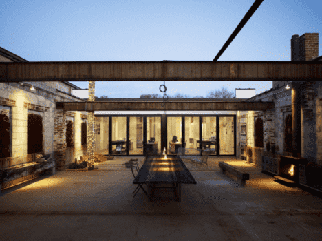 Converted warehouse courtyard