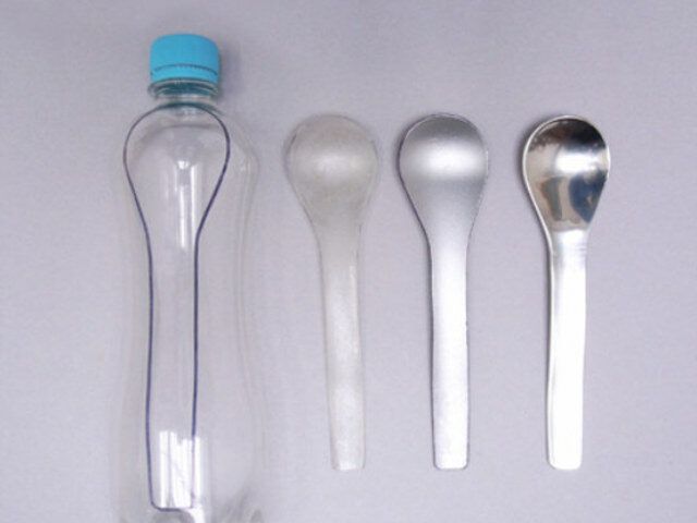 Cutlery made of plastic bottles