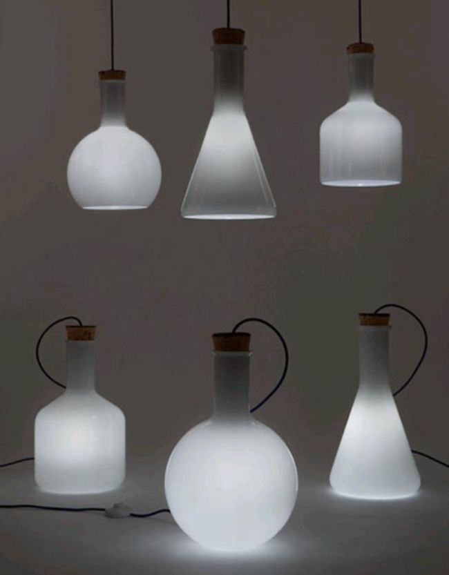 Benjamin Hubert lab glass pendant lamps blown glass