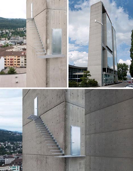 suspended floating metal stairs