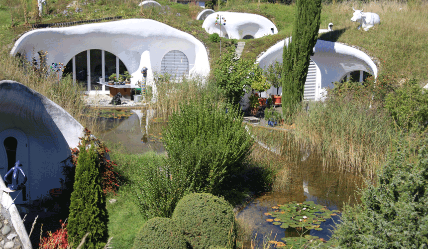 Organic rounded hobbit house