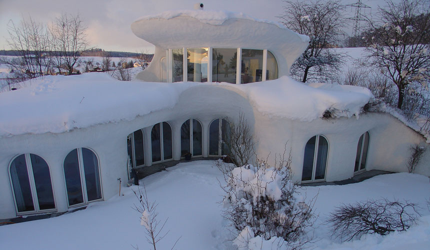 hobbit house in winter