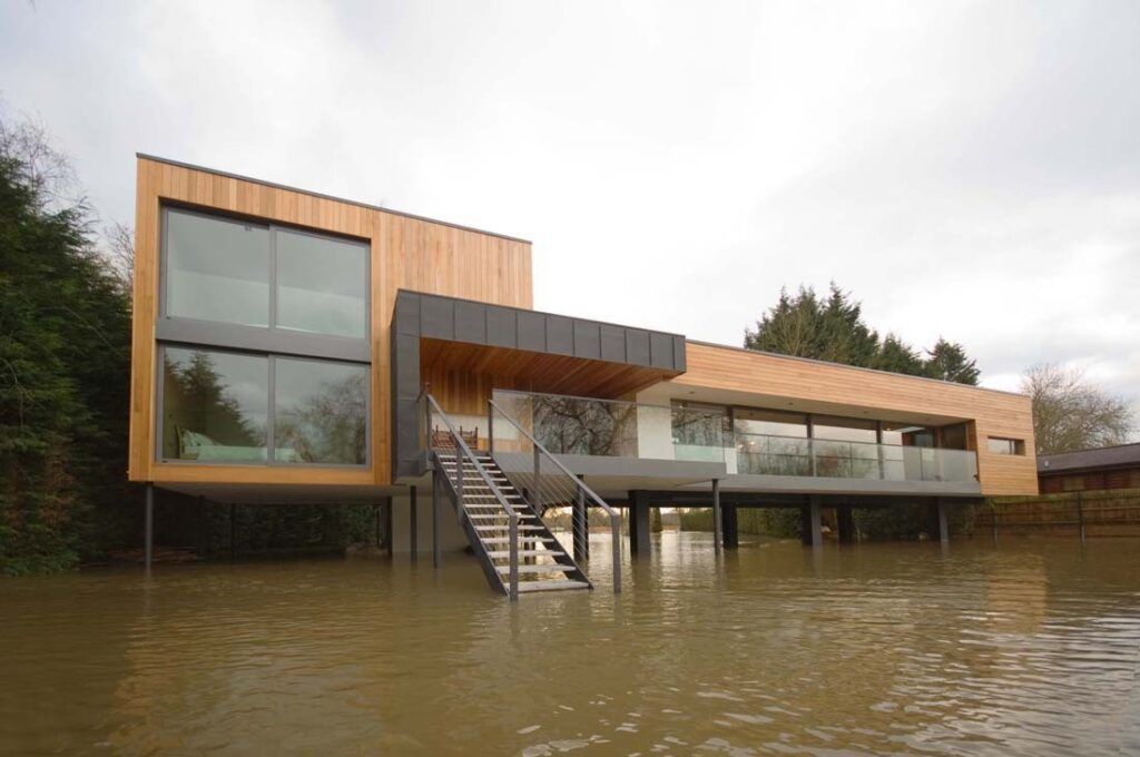 Elevated home in a flood plain