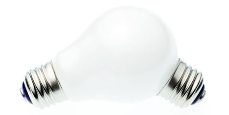 Offbeat incandescent light bulb design double socket