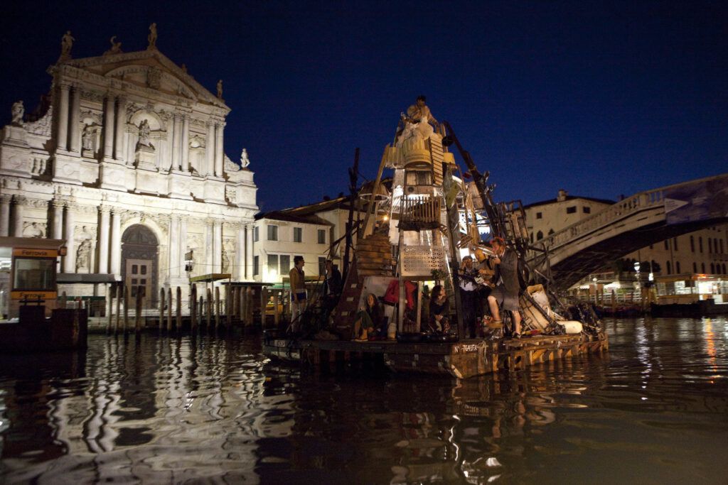 Trash barges Serenissima Swoon in Venice