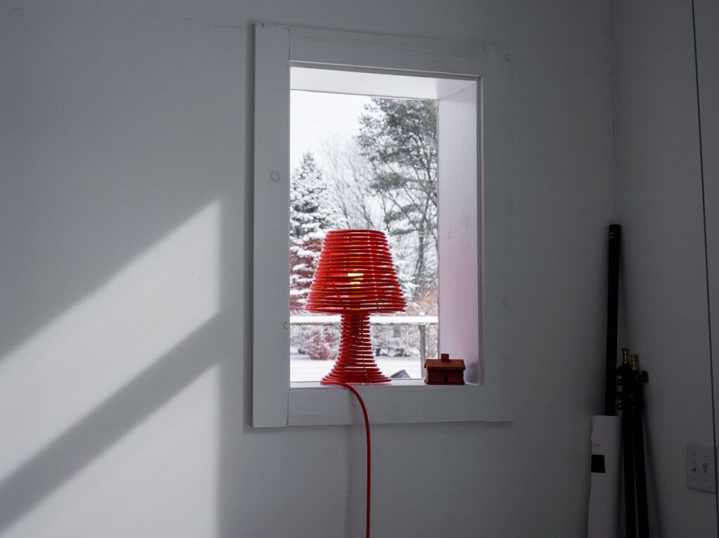 coil lamp in window