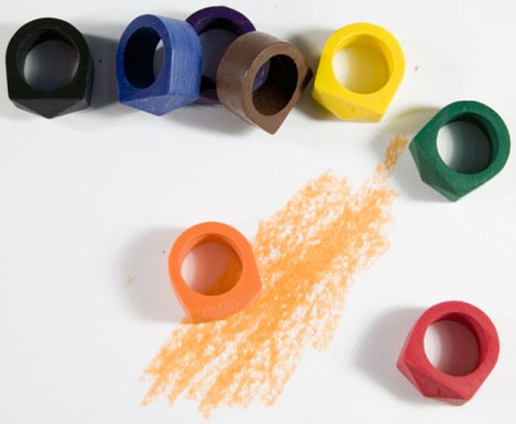 colored crayon rings