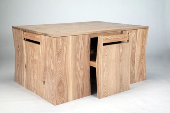 combined-wood-table-chairs-design