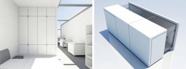 futuristic fold out minimalist box home