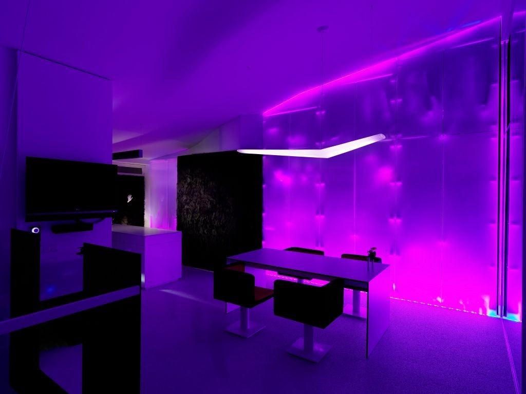 Office Loft with Neon Lights dining