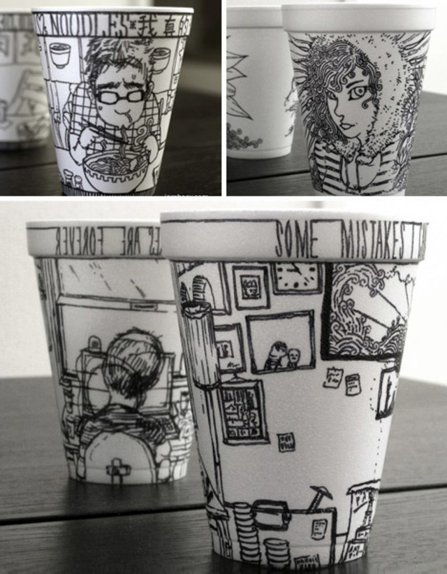 Creative cup folk art