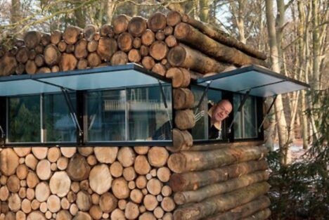 Piet Hein Eek Camouflaged Log Cabin close up