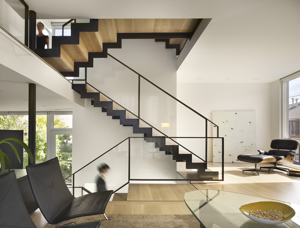 Split-level house stairs
