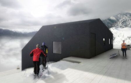 Sustainable House in Snowy Climate skiing