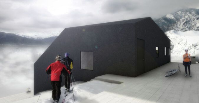 Sustainable House in Snowy Climate skiing
