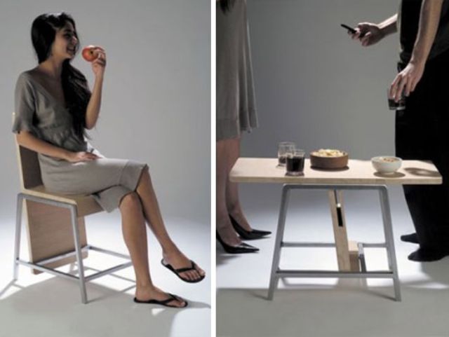 logerot flip table chair transforming