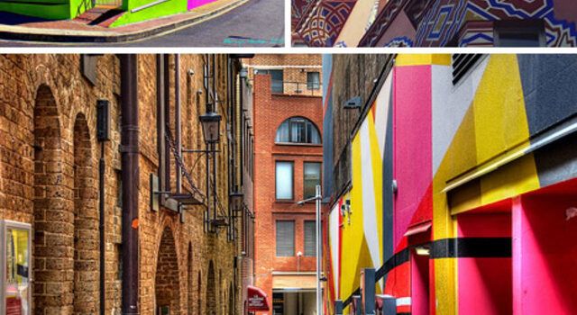 Vivid colorful painted houses