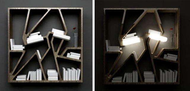 timeless futuristic bookcase