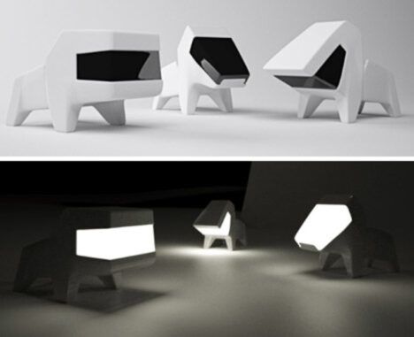 timeless futuristic puppy lamps