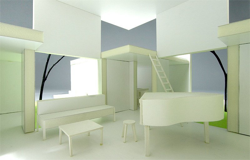 Scale model of a living room