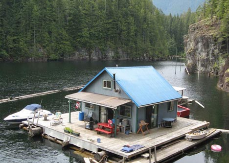 houseboat? hah! buy a full floating cabin, porch & garden
