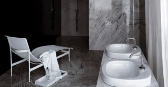 home bathroom black and white design idea