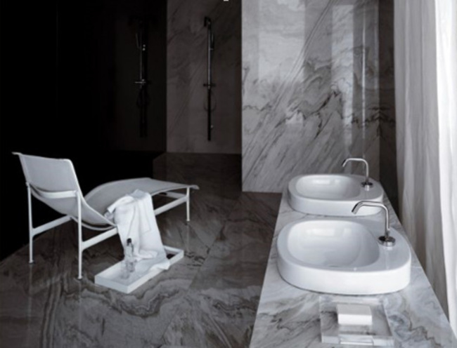 home bathroom black and white design idea