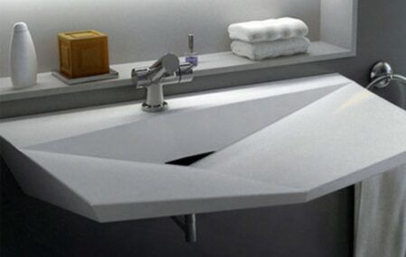 Bathroom sinks white angled