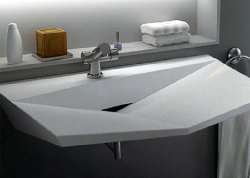Bathroom sinks white angled