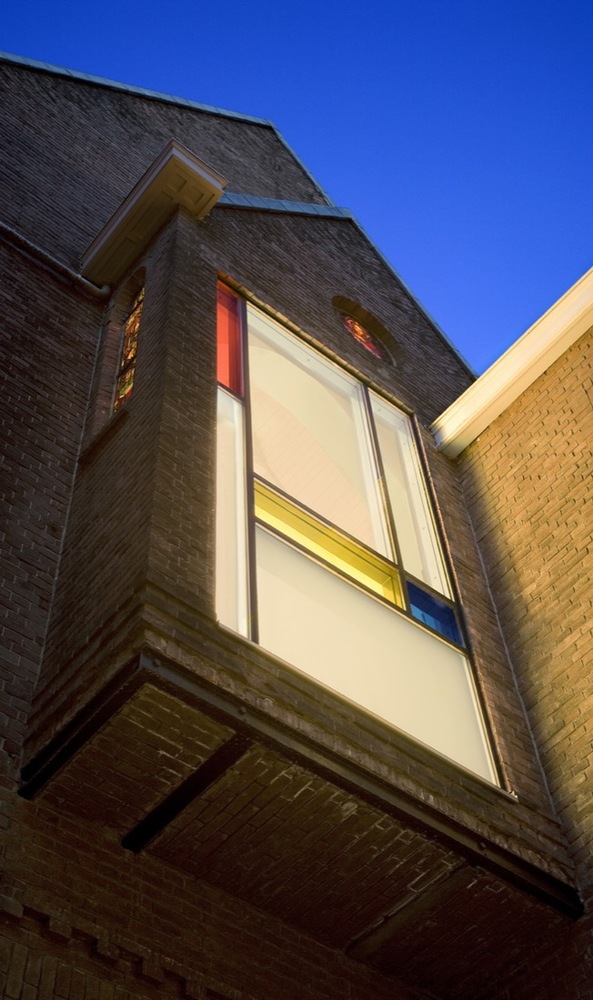 Chapel of Living Church Remodeled mondrian stained glass