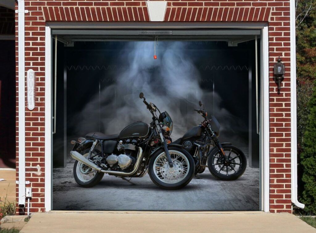 Garage door decals motorcycles