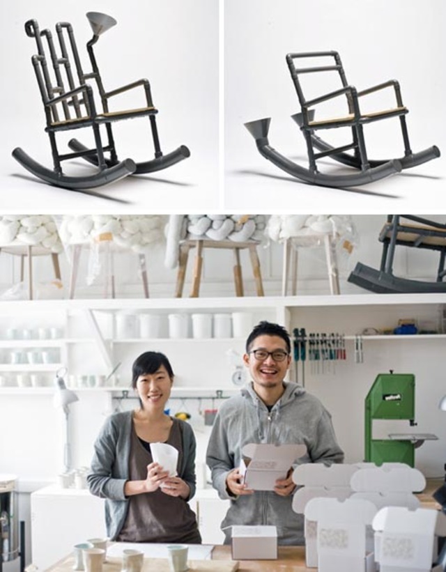 musical plywood rocking chairs joon jung