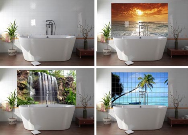 Photographic Wall Murals Made Of Tile, Bathroom Tile Murals