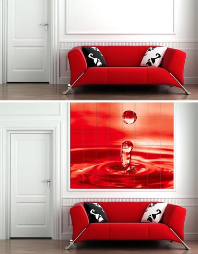picture tile wall mural red