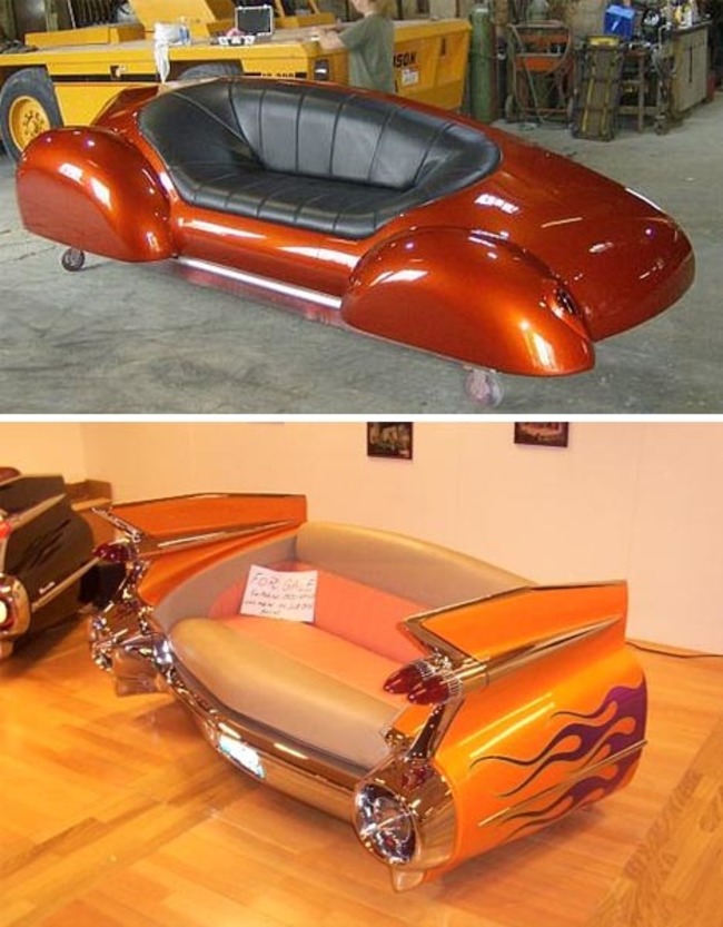 sofas made of vintage cars